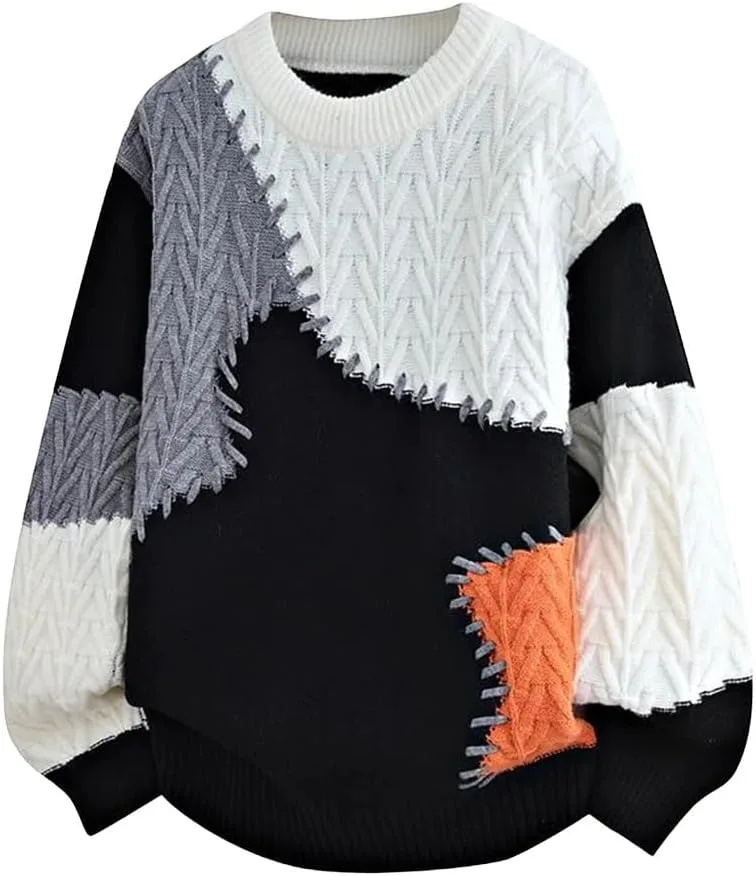Мужской свитер High Street Fashion со вставками