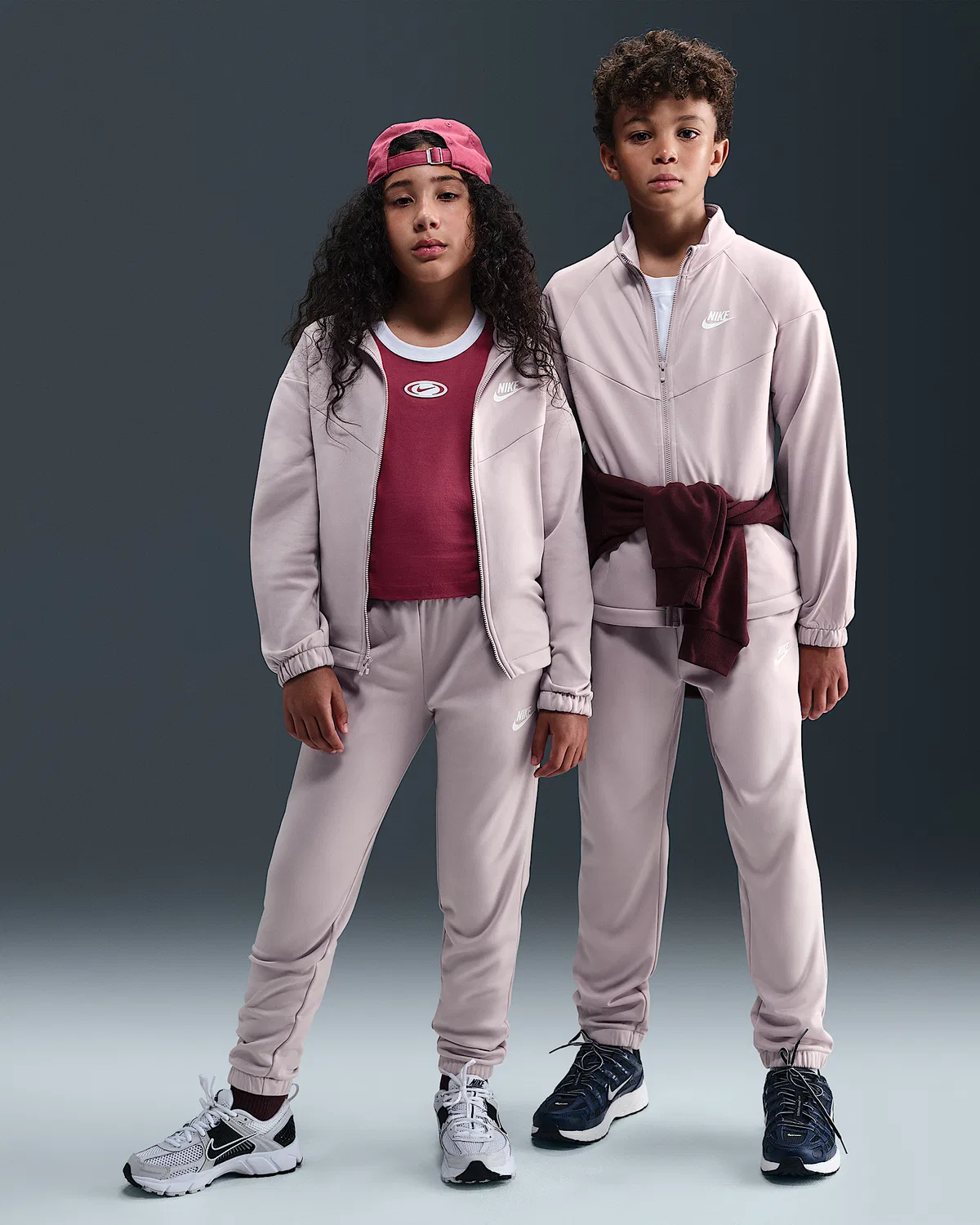 Детский спортивный костюм Dri-FIT Nike Sportswear, Platinum Violet/Platinum Violet/White