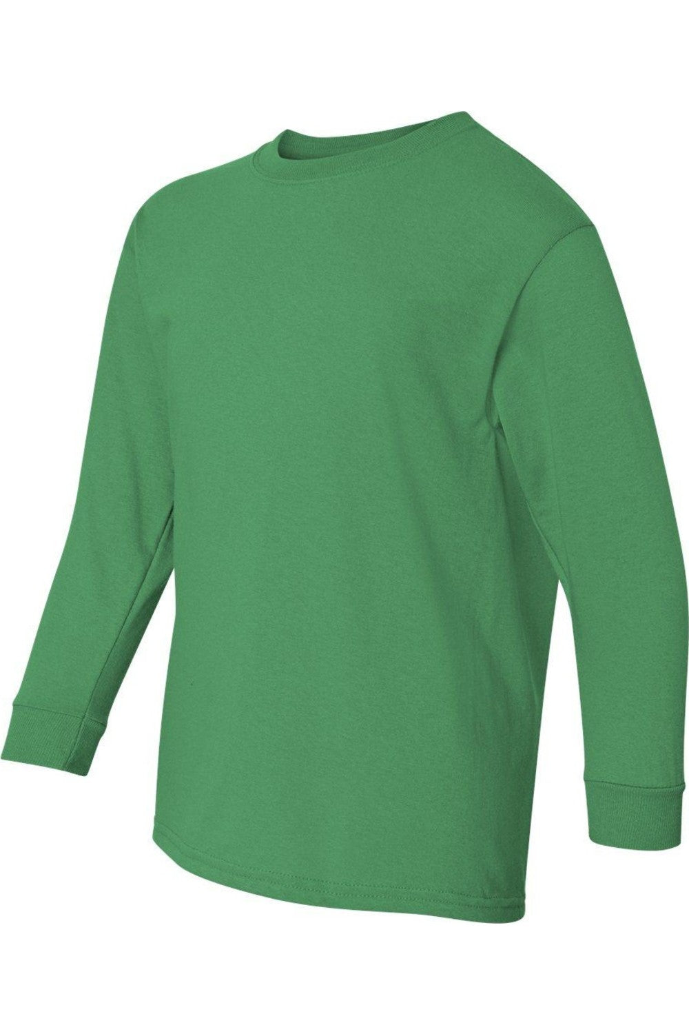 Футболка Gildan Heavy Cotton Youth с длинным рукавом, цвет irish green — фото 3