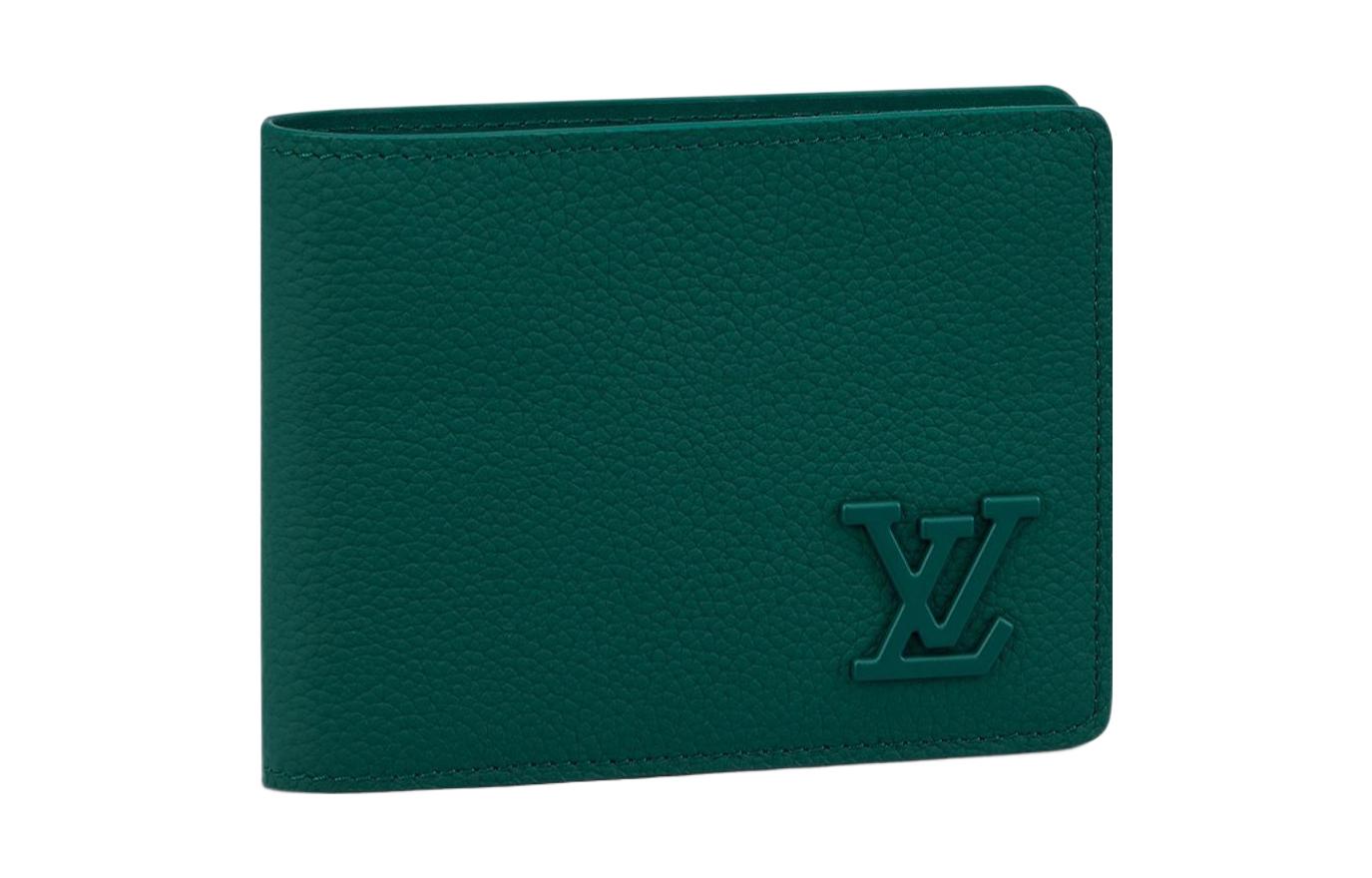 

LOUIS VUITTON Мужской бумажник из натуральной кожи тёмно-зелёный