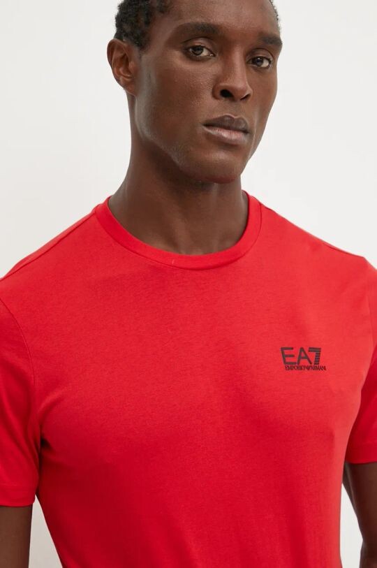 

Хлопковая футболка EA7 Emporio Armani, красный