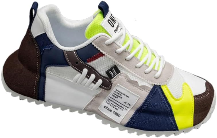 

Мужские модные спортивные кроссовки - сетчатые, дышащие, удобные и противоскользящие, модный и повседневный стиль на шнуровке, подходят для активного отдыха и повседневного использования Fusecottc, коричневый