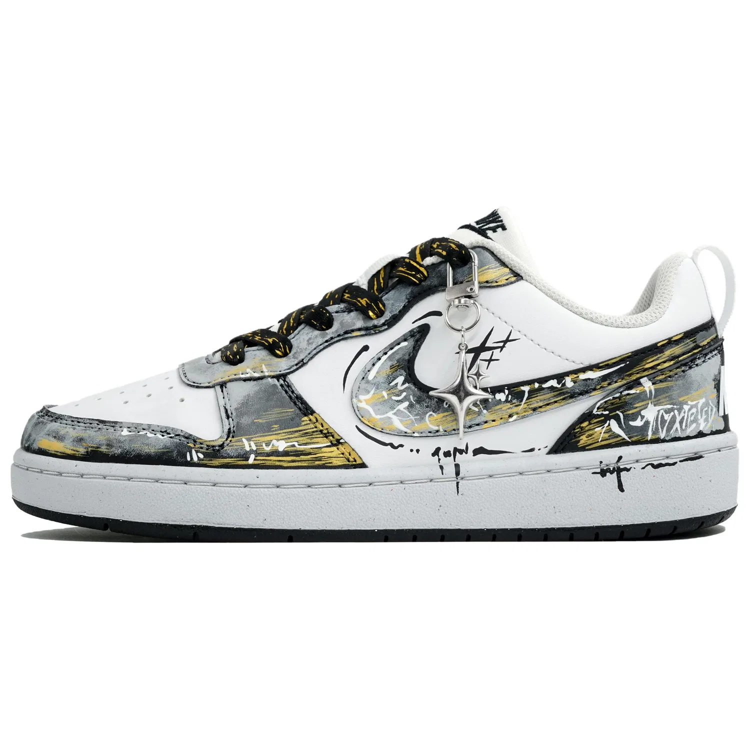 Кроссовки для скейтбординга Nike Court Borough Kaleidoscope Kids Black White — фото 3