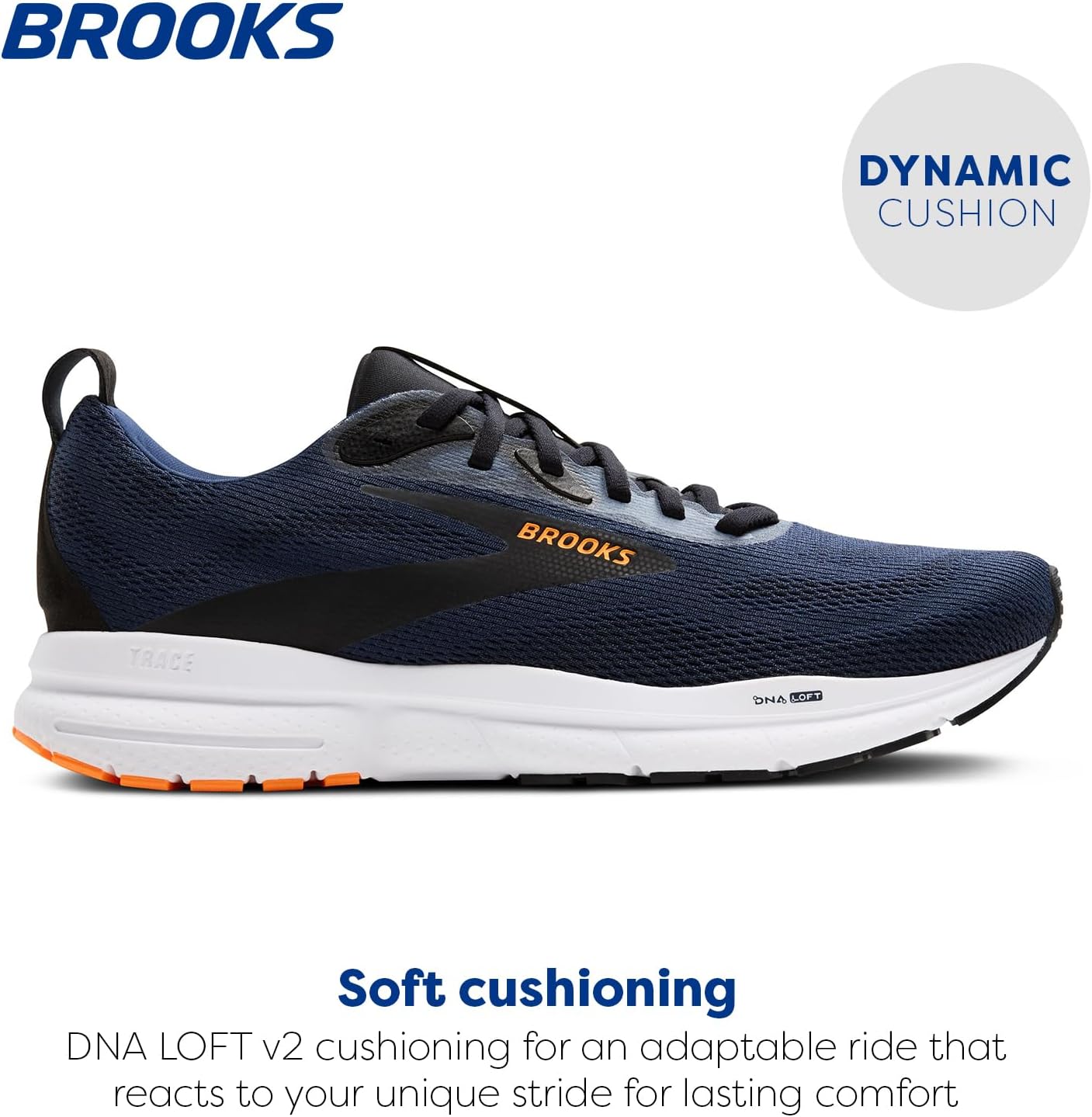 Мужские нейтральные беговые кроссовки Brooks Trace 4, черный/оранжевый — фото 2
