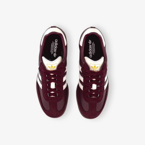Кроссовки Adidas Samba OG из натуральной кожи, бордовый / белый — фото 2
