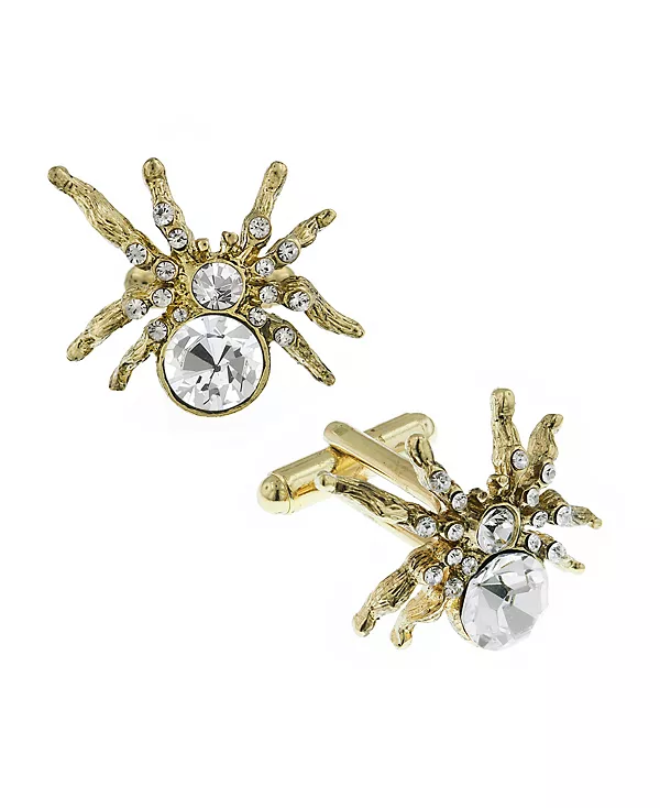 

Ювелирные изделия запонки с кристаллами в форме паука, покрытые 14-каратным золотом 1928, gold