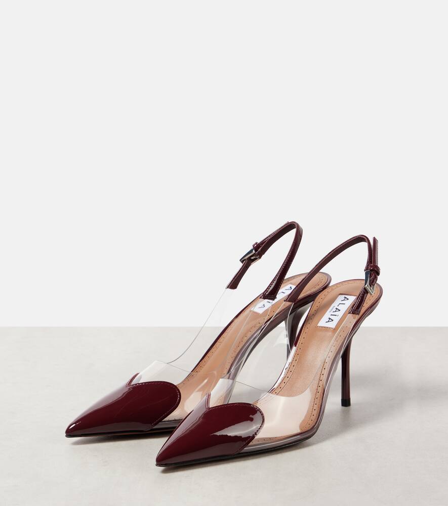 Le Cœur 90 кожаные и PU босоножки-лодочки на шлейках Alaïa, Rouge Grenat — фото 4