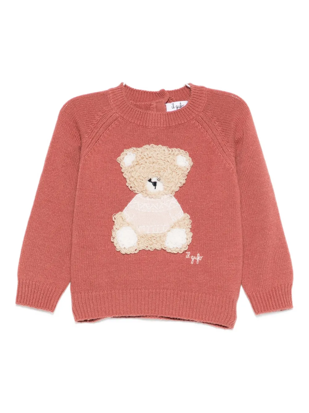 

Джемпер с аппликацией в виде плюшевого медведя Il Gufo, красный