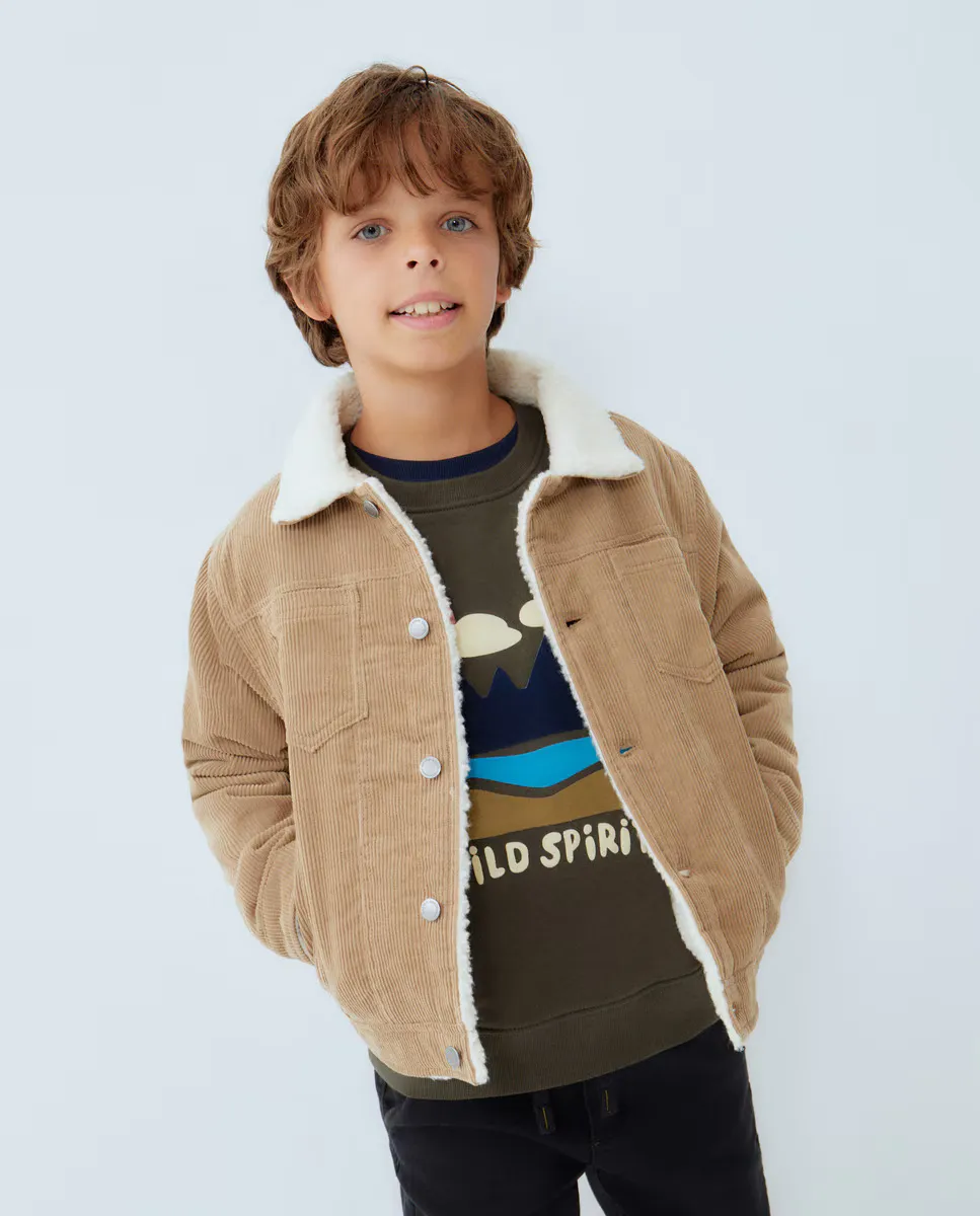 

Вельветовая куртка для мальчика на подкладке Kids El Corte Inglés, цвет 730 Camel