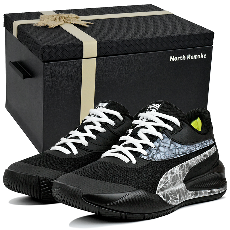 

PUMA Тройная износостойкость и легкие низкие баскетбольные кроссовки Unisex Black