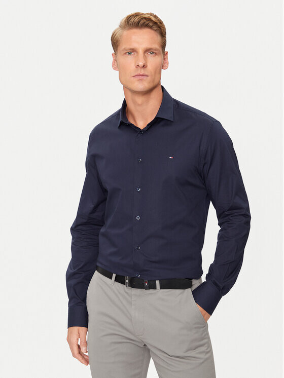 

Рубашка узкого кроя Tommy Hilfiger, синий