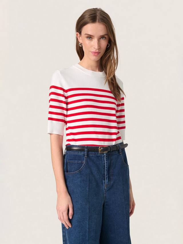 

Футболка Spina в полоску Soaked In Luxury, White/Red