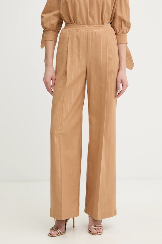 

Брюки из льняной смеси, комплект из двух пар Twinset, коричневый