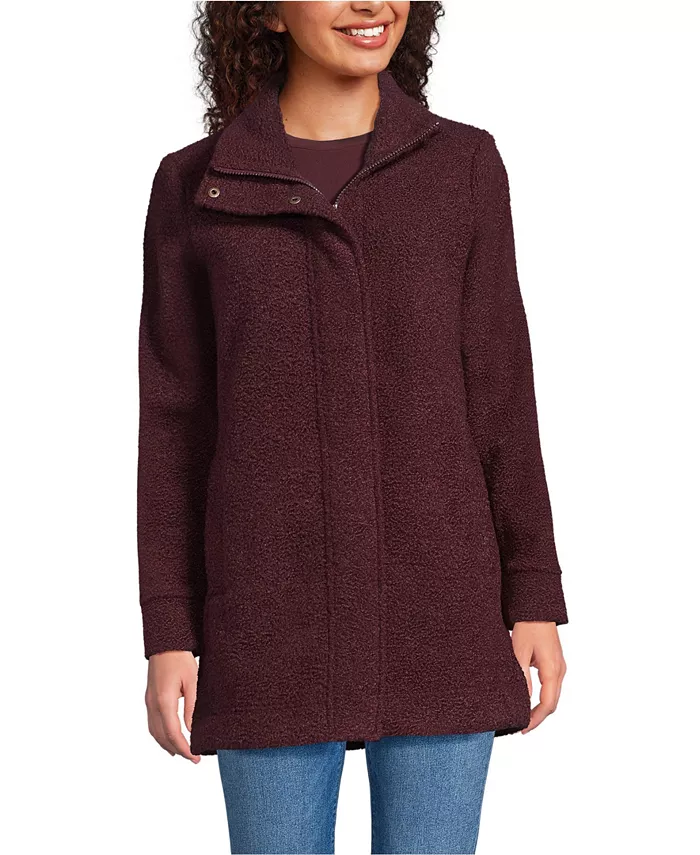 

Женское пальто из флиса-букле Lands' End, красный