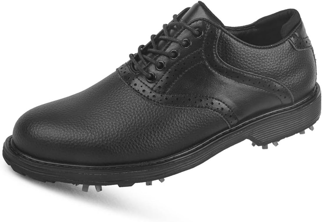 

Мужские шипованные кроссовки для гольфа Водонепроницаемые спортивные кроссовки для ходьбы и тренировок Легкие для гольфистов Omcam, черный