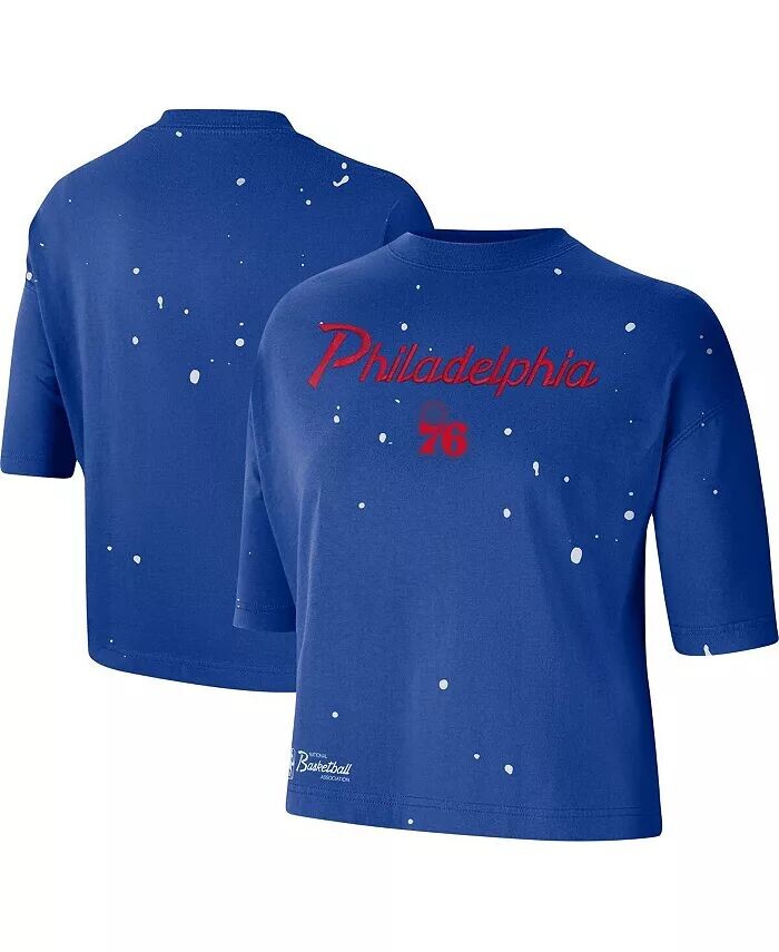 

Женская укороченная футболка Royal Philadelphia 76ers Courtside Splatter Nike