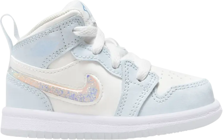 

Кроссовки Air Jordan 1 Mid SE TD 'Glitter Swoosh', синий