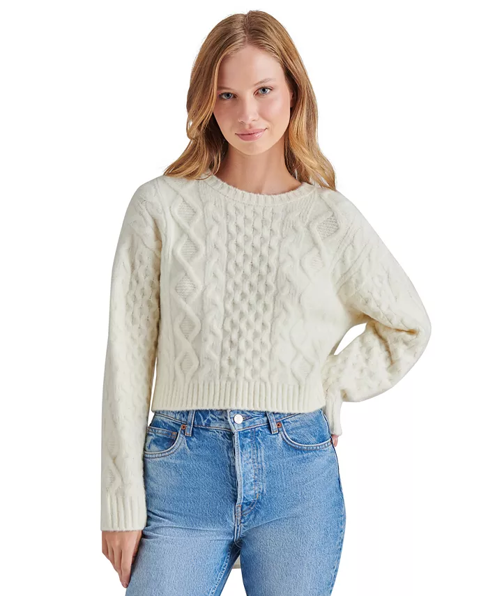 

Женский свитер Kessie Cable Knit Tie Back Steve Madden, белый
