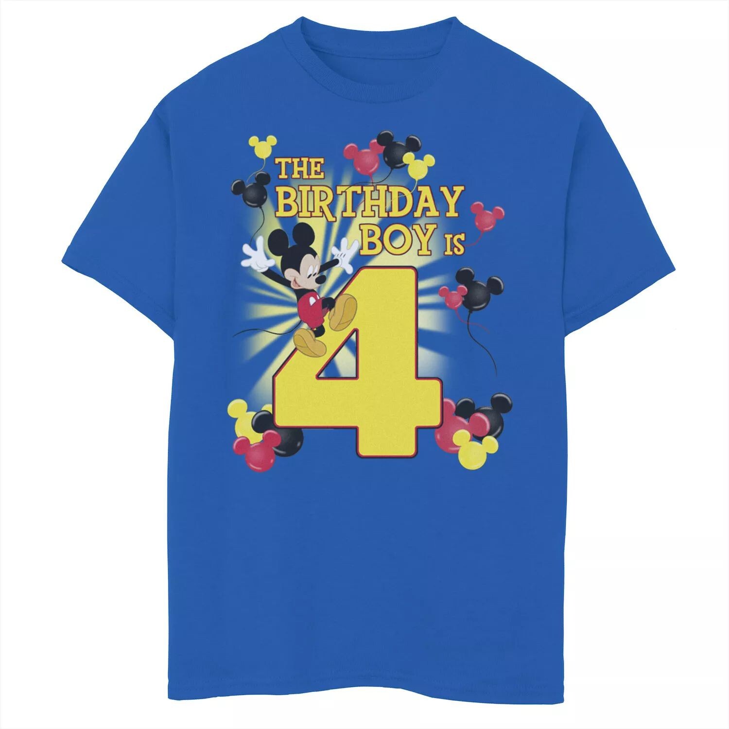 

Футболка с рисунком Disney's Mickey & Friends для мальчиков 8–20 лет и 4 лет, именинника Disney