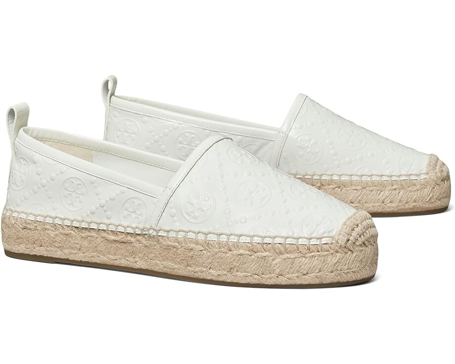 

Лоферы Tory Burch T Monogram Platform Espadrille, цвет Gardenia