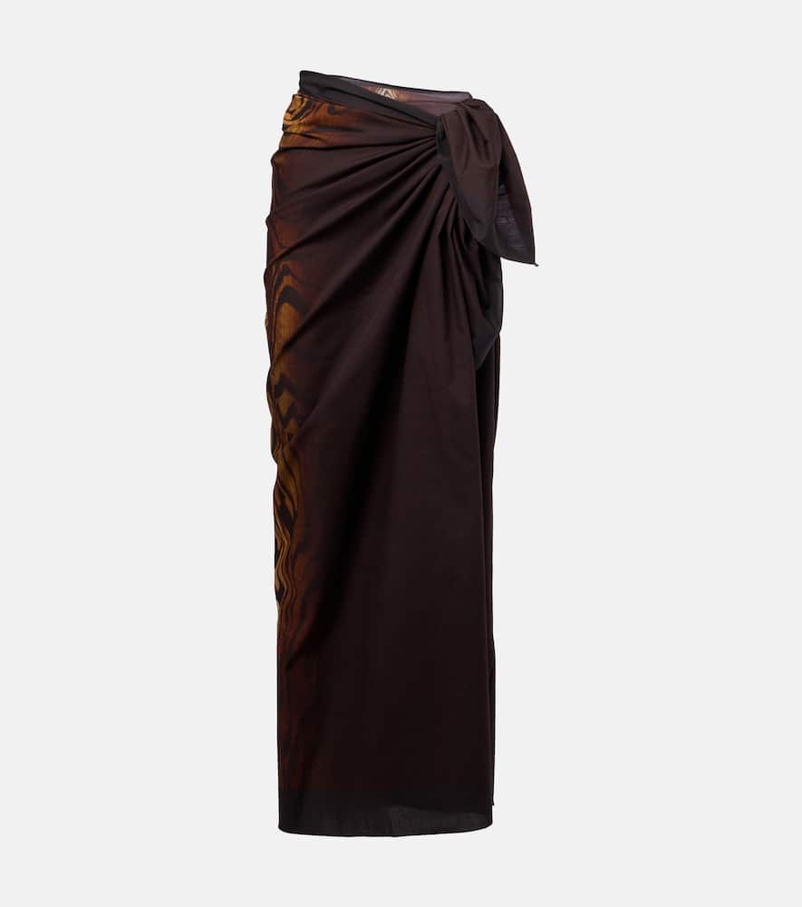 

Печатная хлопковая пляжная накидка Jean Paul Gaultier, Black/Brown