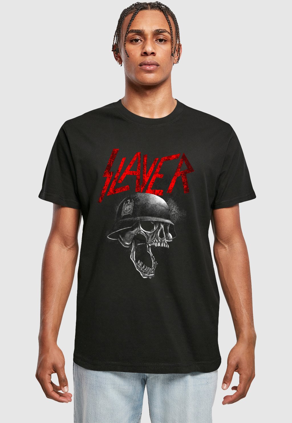 

Футболка с принтом SLAYER GRAYSCALE HELMET Merchcode, черный