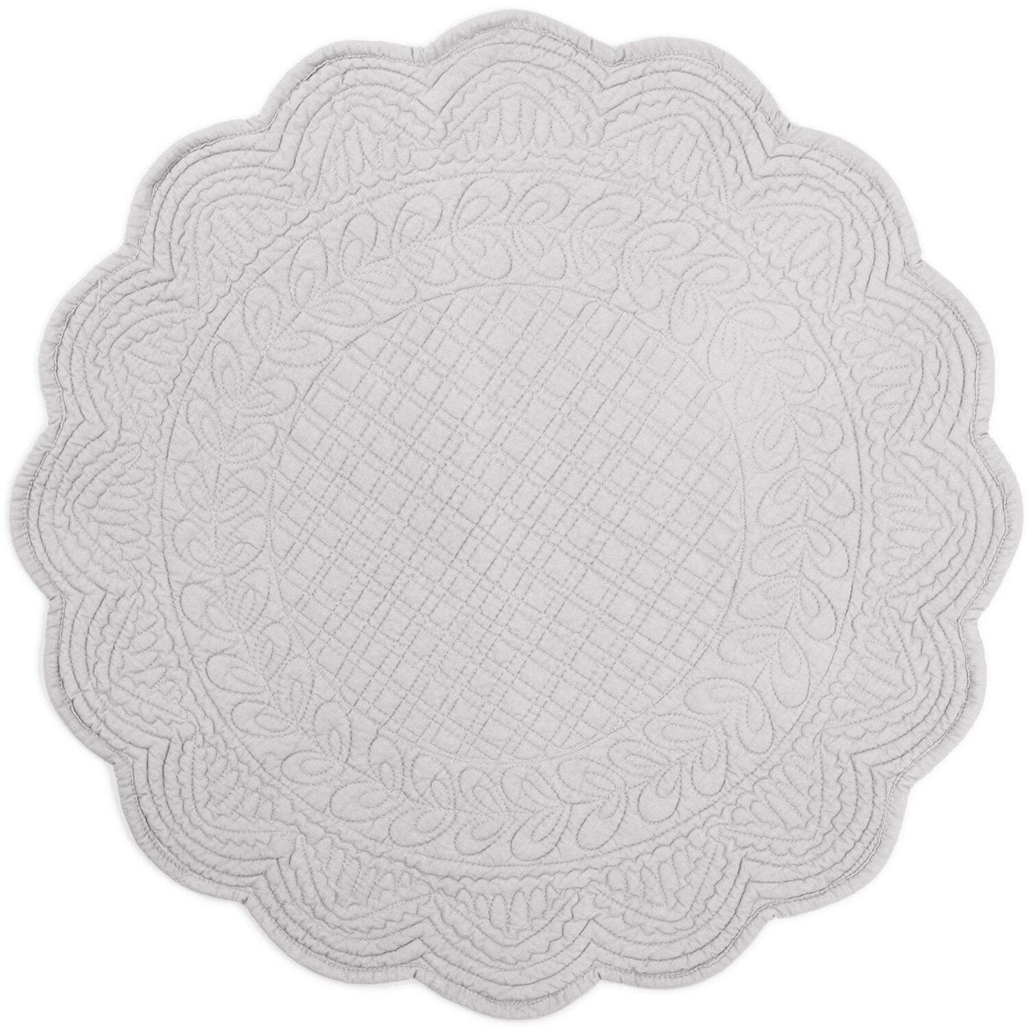 

Салфетка на стол American Round из чистого хлопка - Cesar Marinette Saint-Tropez, серый