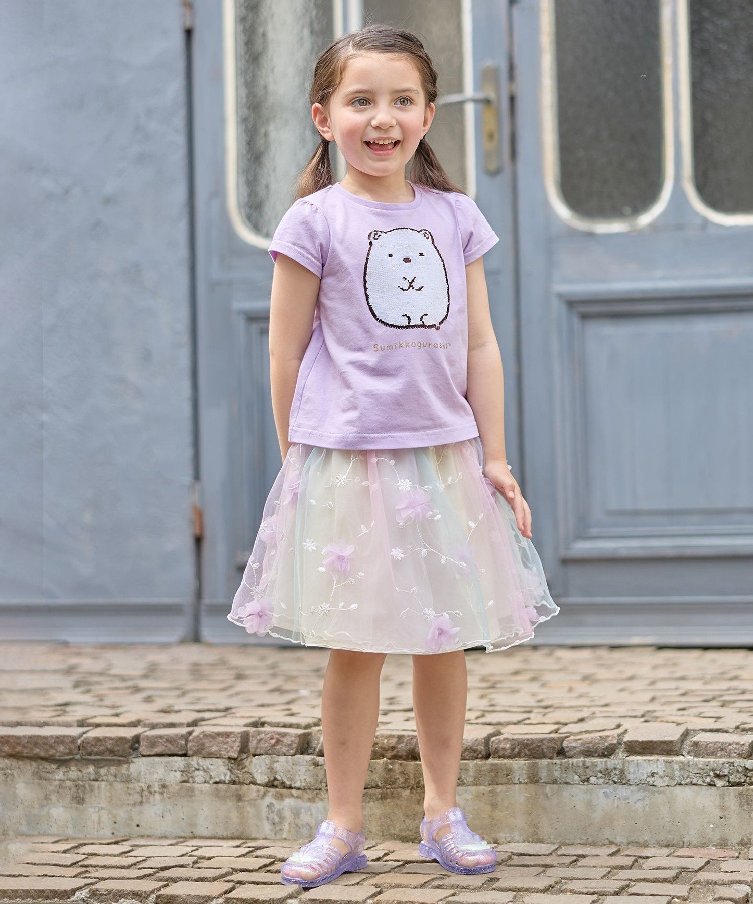 Футболка с чудесными пайетками ANY KIDS, Lavender (Cat/Polar Bear) [082] — фото 3