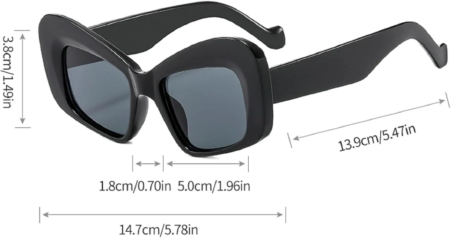 

Винтажные большие солнцезащитные очки «кошачий глаз» для женщин, модные, уникальные, с бабочками, дизайнерские, элегантные, большие, размер N45 mincl, Brown