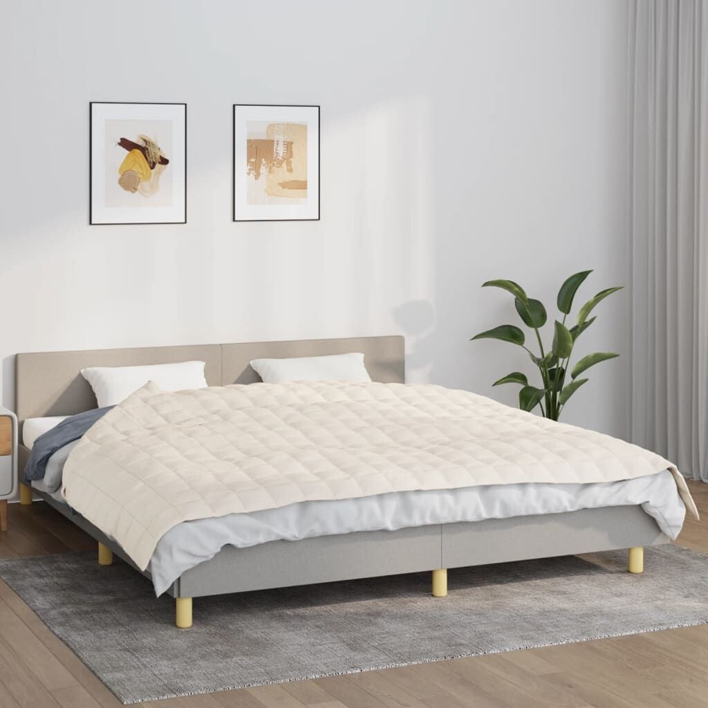 

Одеяло утяжеленное vidaXL светло-кремовое 155х220 см, ткань 11 кг., бежевый