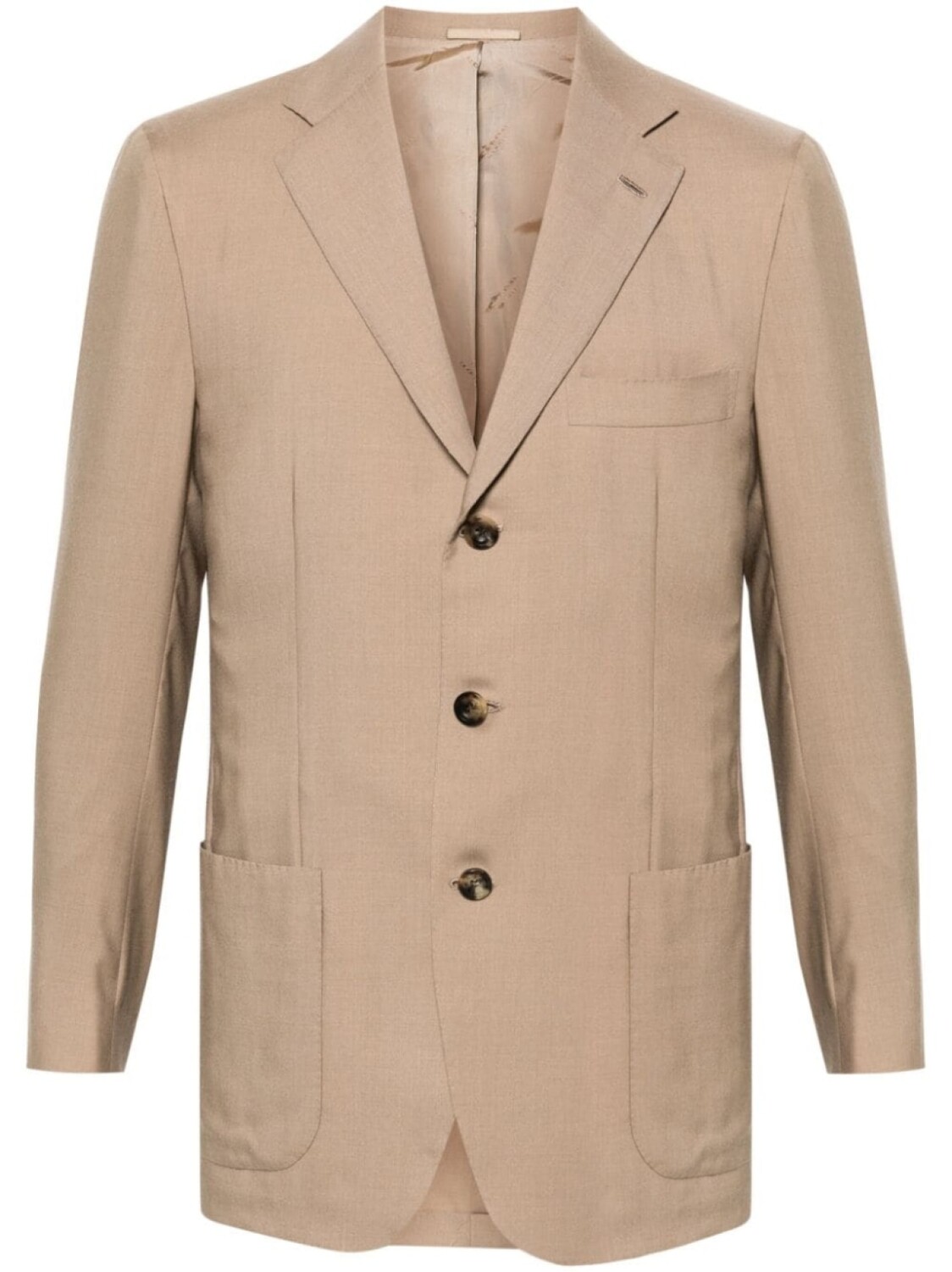 

Kiton однобортный пиджак из смесового кашемира, коричневый