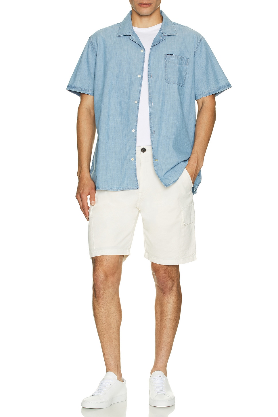 

Твиловые шорты карго Barbour, Whisper White