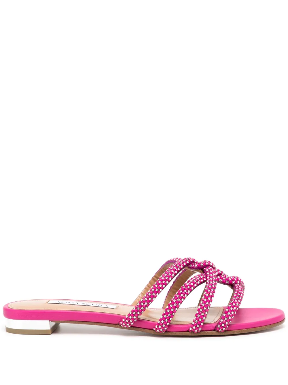 Сандалии с кристаллами Aquazzura, розовый