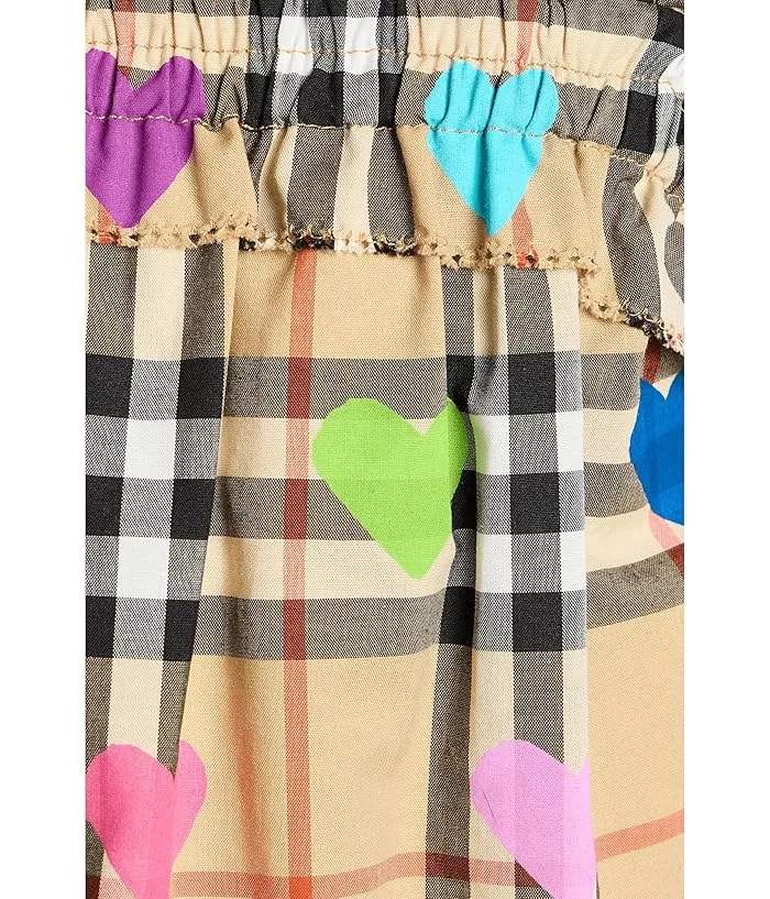 Платье с принтом Gabi Heart Check Burberry Kids, Sand IP Pattern — фото 3