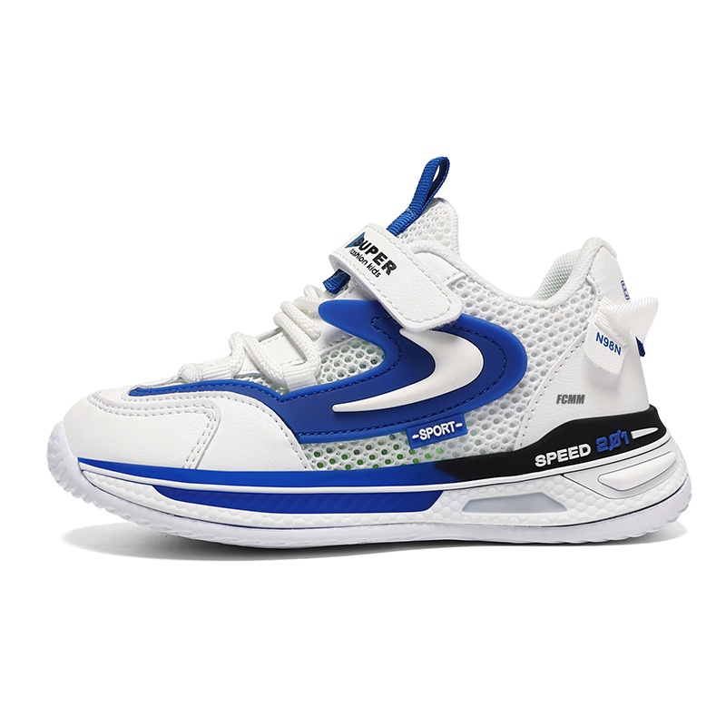 

Спортивные, симпатичные, нескользящие, легкие, амортизирующие, повседневные кроссовки для детей FCMM, белый/синий