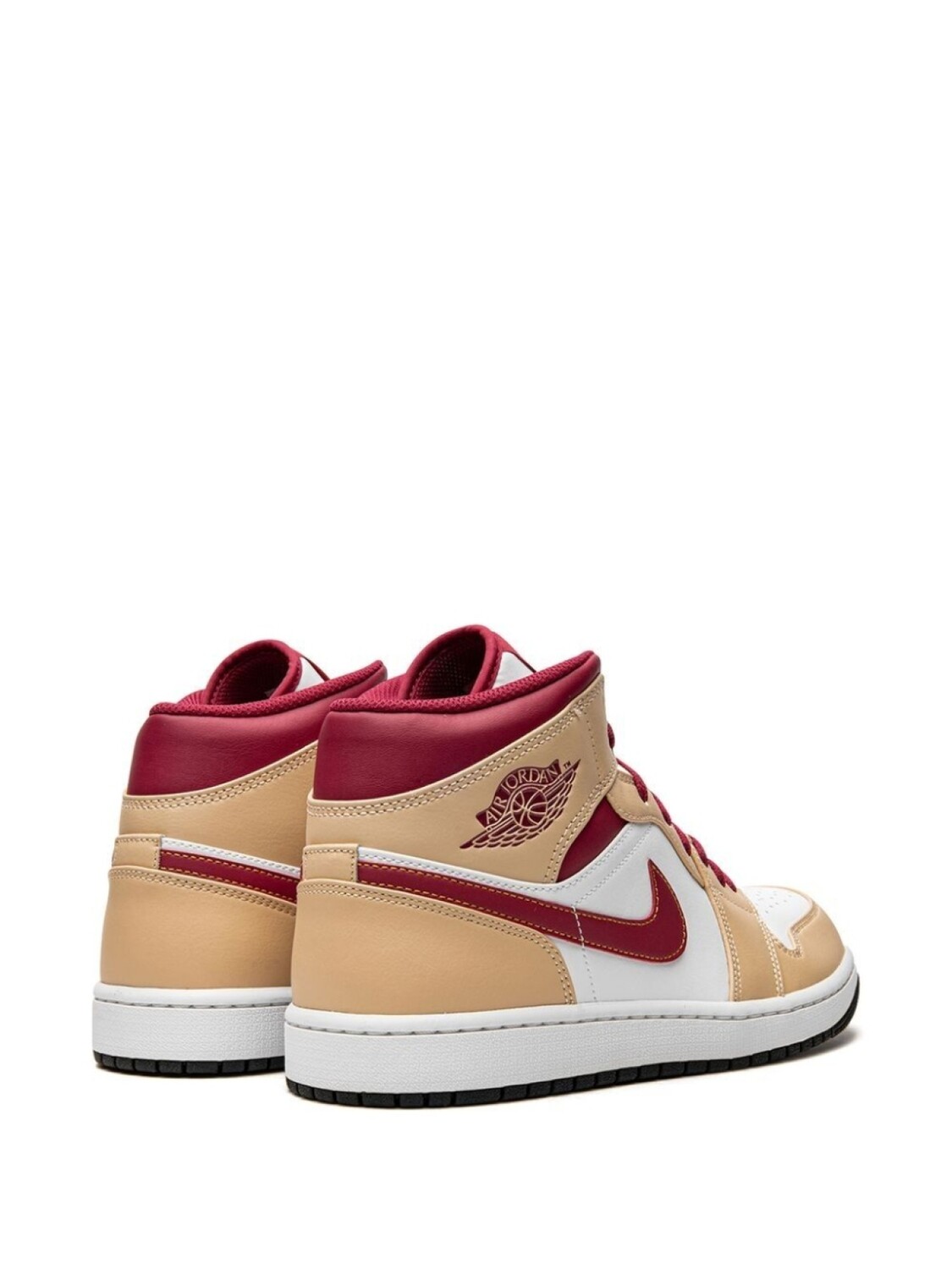 Кроссовки Jordan Air Jordan 1 Mid, белый/красный/бежевый — фото 3