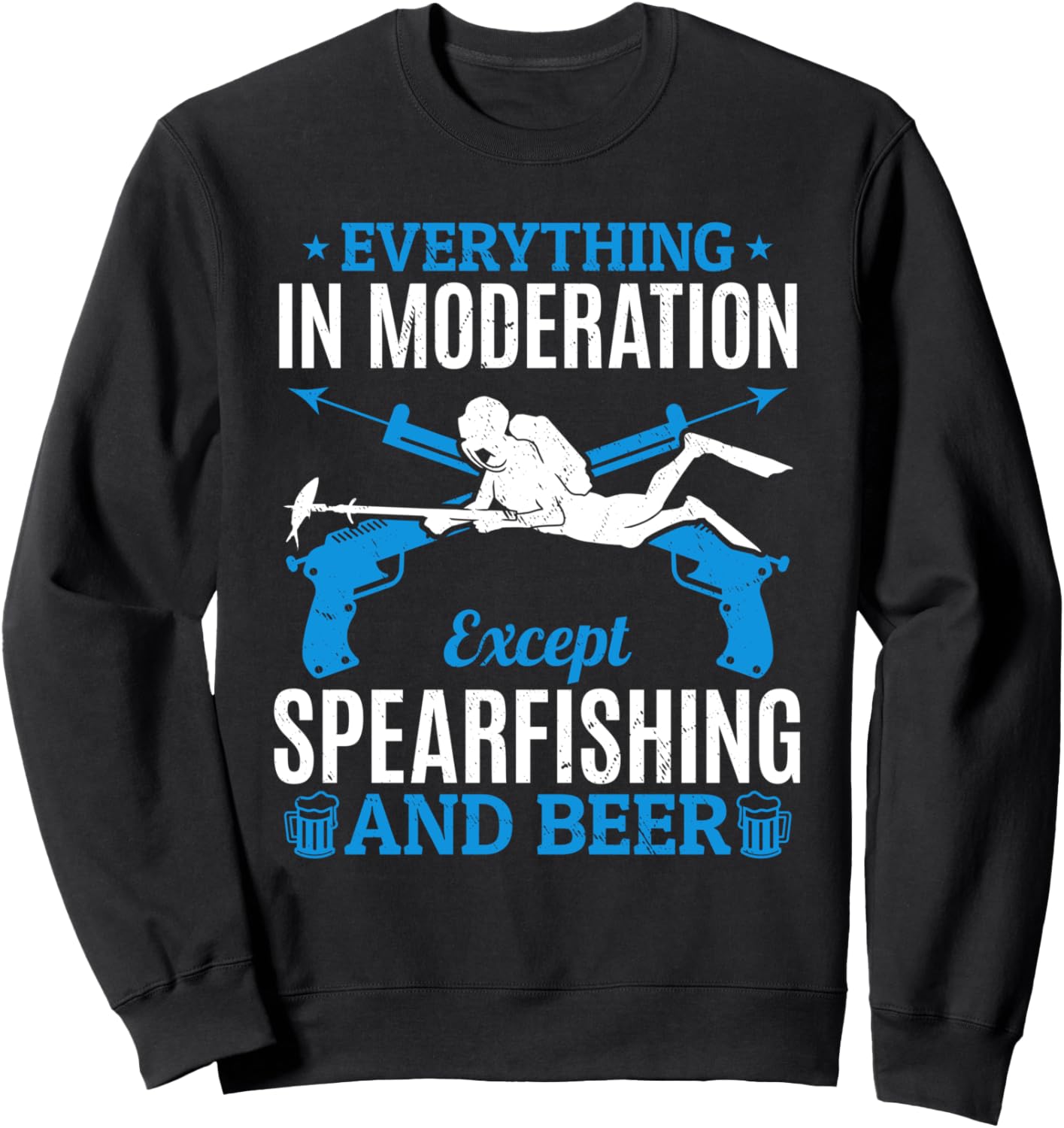 

Подводная охота и пиво - Забавная толстовка с изображением подводного охотника Spearfishing Freediving, черный
