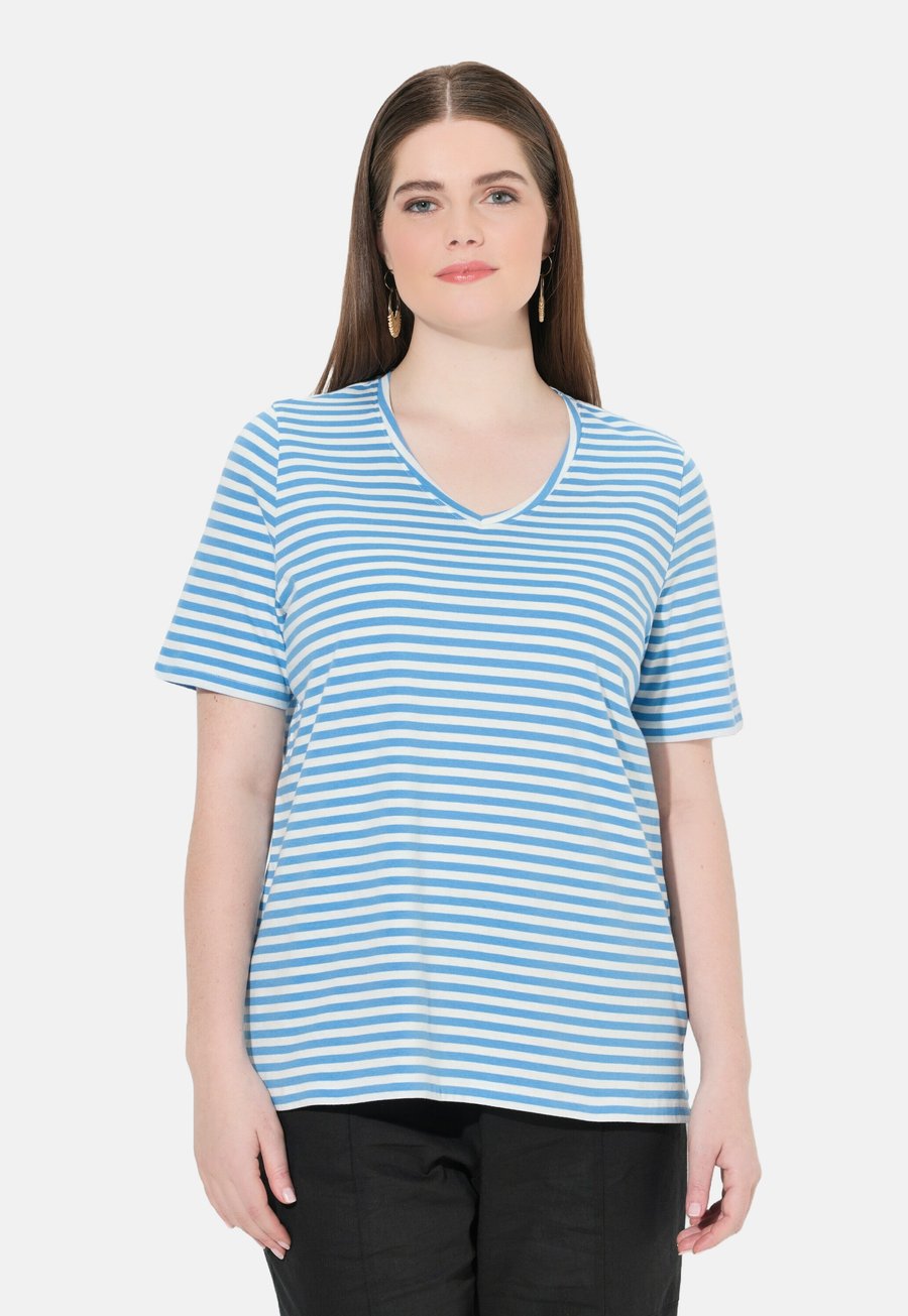 

Футболка Ulla Popken SHORT SLEEVE V-NECK , Sky Blue/Light Blue, Синий, Футболка Ulla Popken SHORT SLEEVE V-NECK , Sky Blue/Light Blue