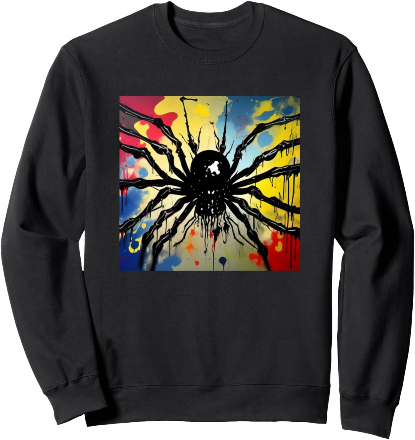 

Толстовка с силуэтом паука (Arachnid) и разноцветными изображениями пауков для любителей пауков Spider Art Merch Men - Women Kids Boys Girls Gift