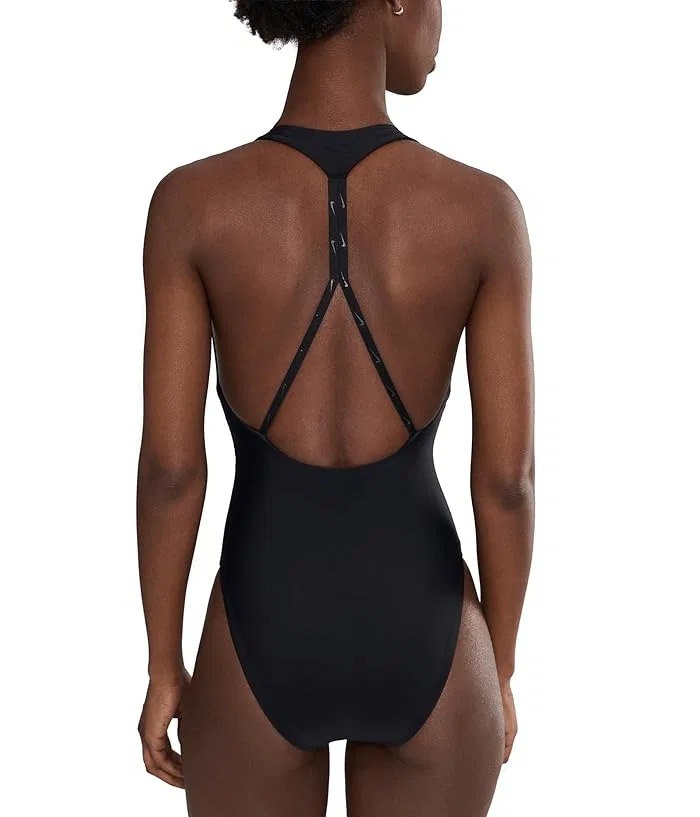 Купальник слитный Hydralock Luxe V-neck One Piece Nike, Black — фото 3