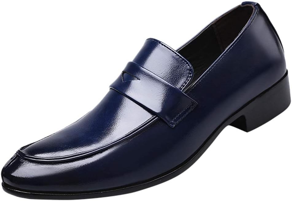 

Мужские туфли ZHOUYF, модные кожаные туфли-слипоны с заостренным носком, классические деловые, свадебные и лоферы, повседневные легкие дышащие туфли для мужчин, синий
