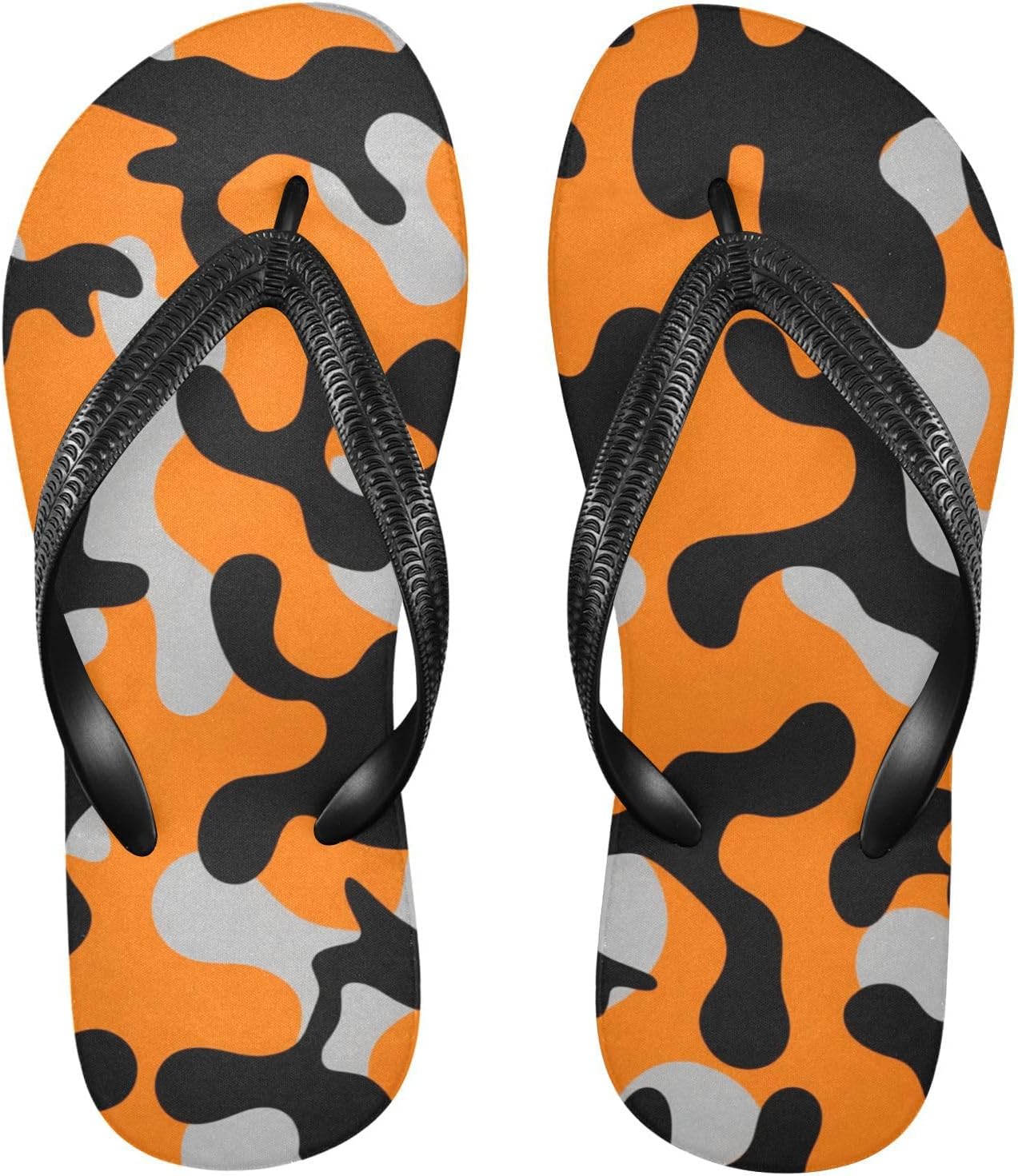 

Камуфляжные оранжевые пляжные шлепанцы с ремешком для душа, резиновые нескользящие летние тапочки для мужчин и женщин для ходьбы Sinestour