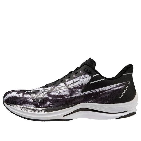 

Кроссовки wave rebellion sonic 'white black paint stroke' Mizuno, черный