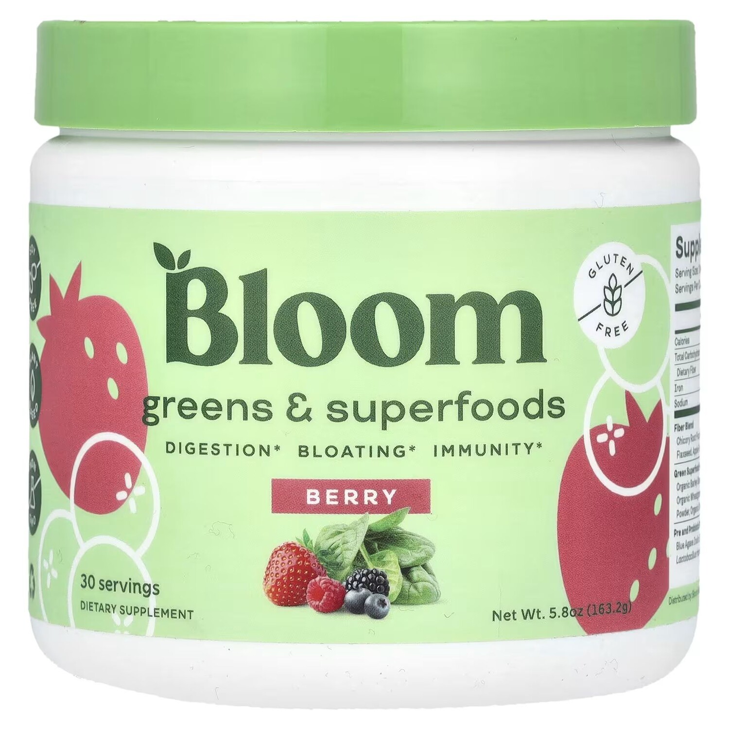

Greens & Superfoods, ягоды, 5,8 унции (163,2 г) Bloom