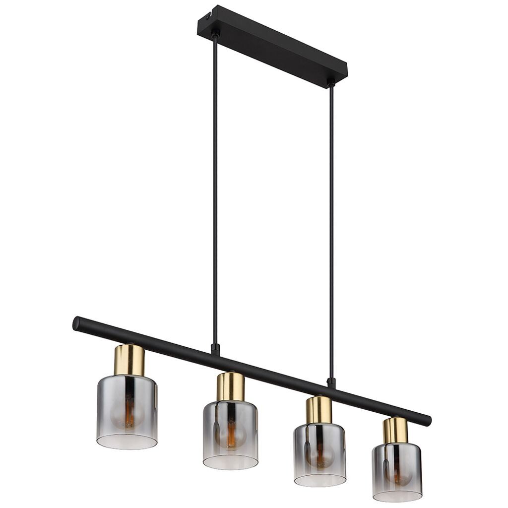 

Подвесной светильник, металл, золото, дымчатое стекло, L 65 см Globo Lighting, черный