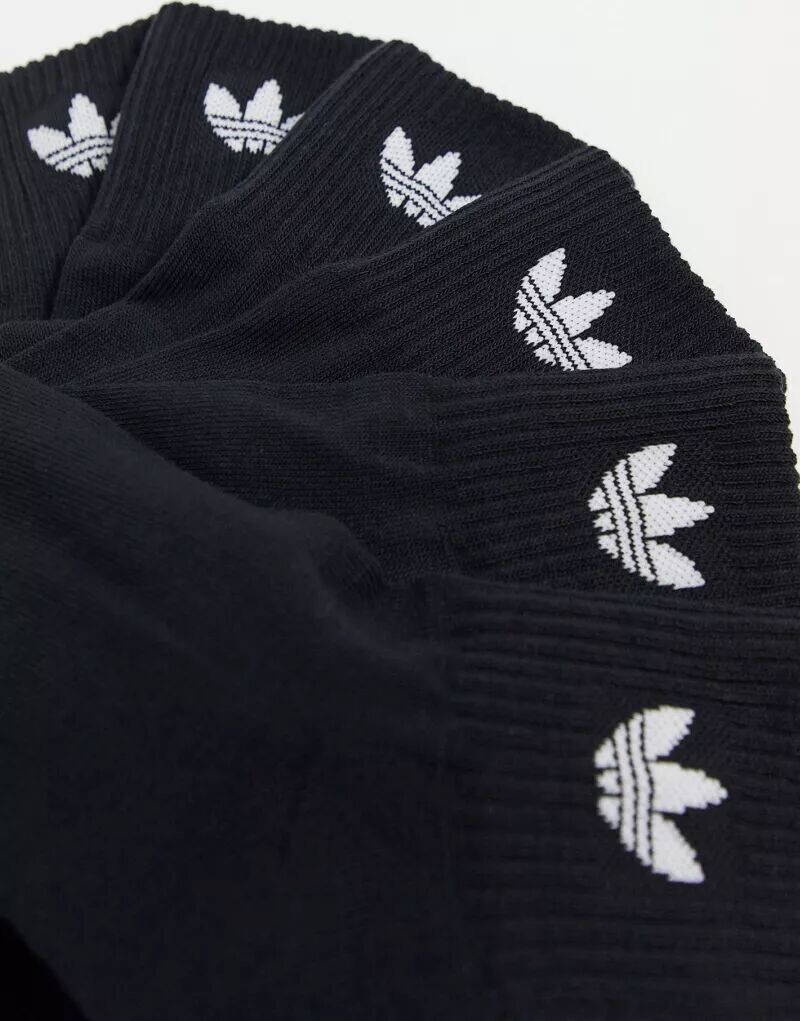 Комплект из трех черных носков adidas Originals с логотипом в виде трилистника — фото 3