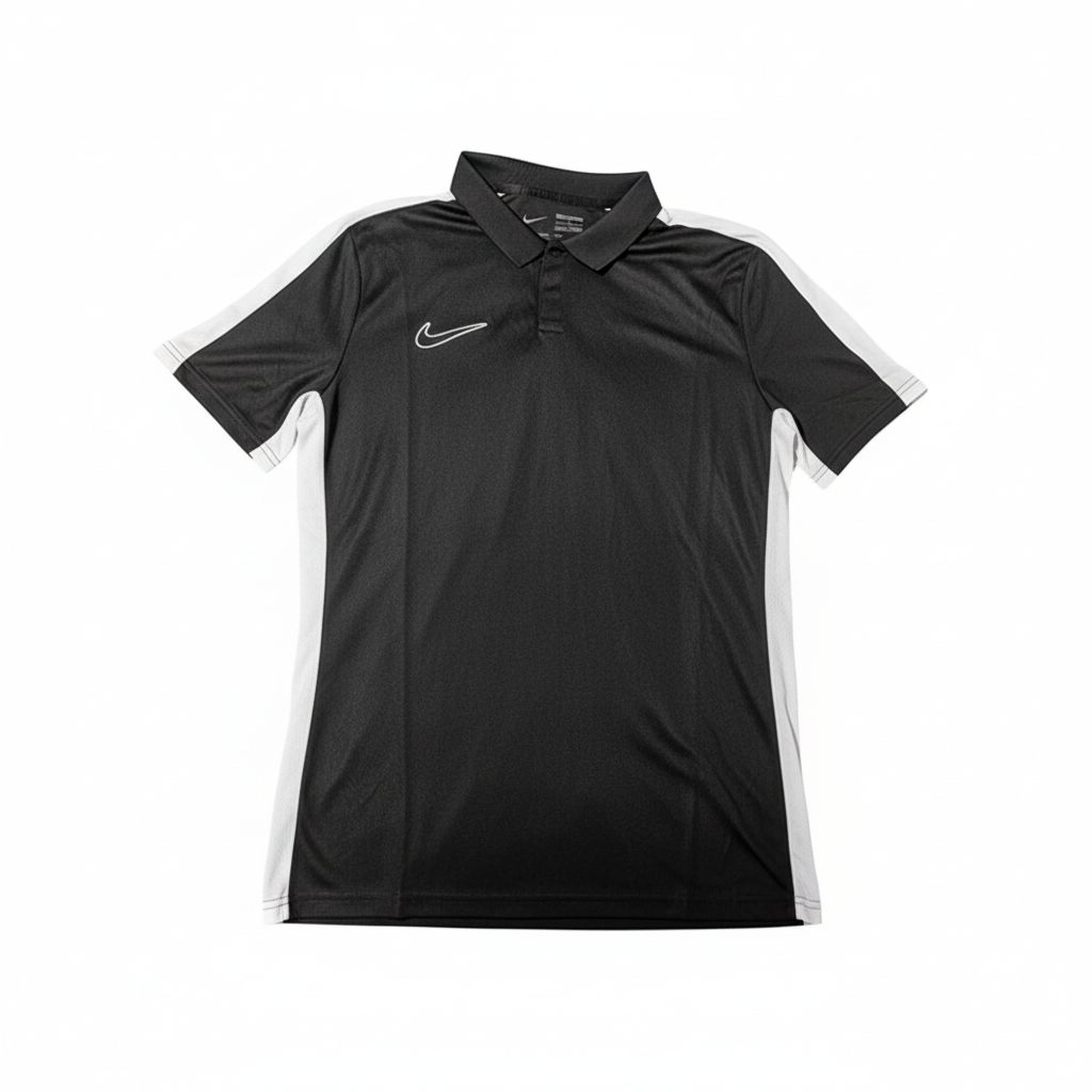 Nike Поло Unisex Black/White Lapel Moderate Straight Fit