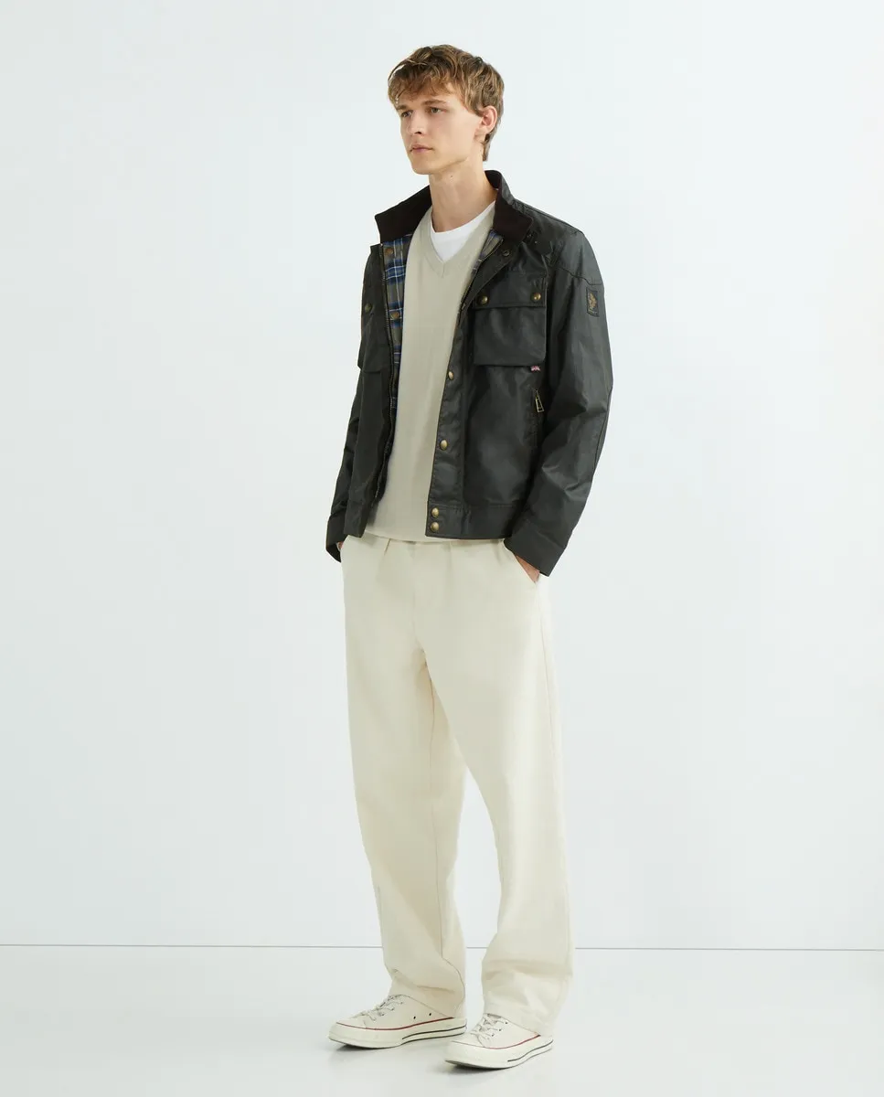 

Мужская байкерская куртка Belstaff, цвет Verde Militar