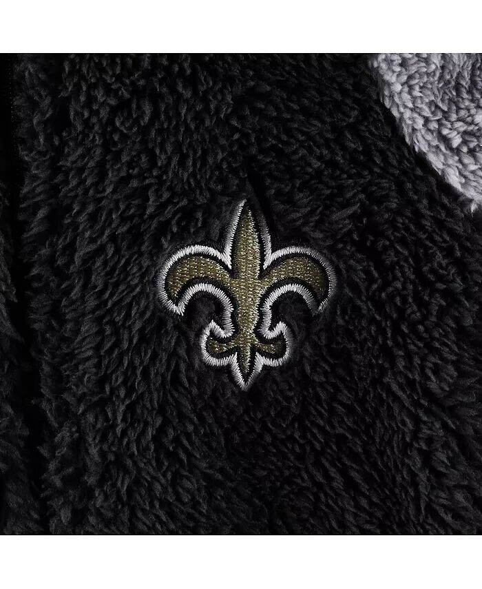 Новорожденные мальчики и девочки, черный, серый New Orleans Saints Game Nap Teddy флисовый фланель спальный комплект на молнии Outerstuff — фото 2
