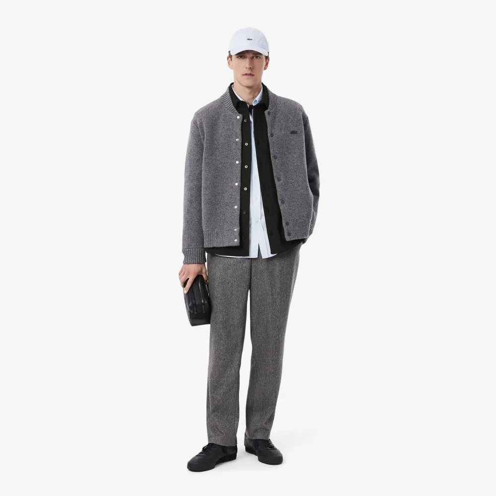 Мужская рубашка-оверсайз Double Face чёрная от Lacoste — фото 4
